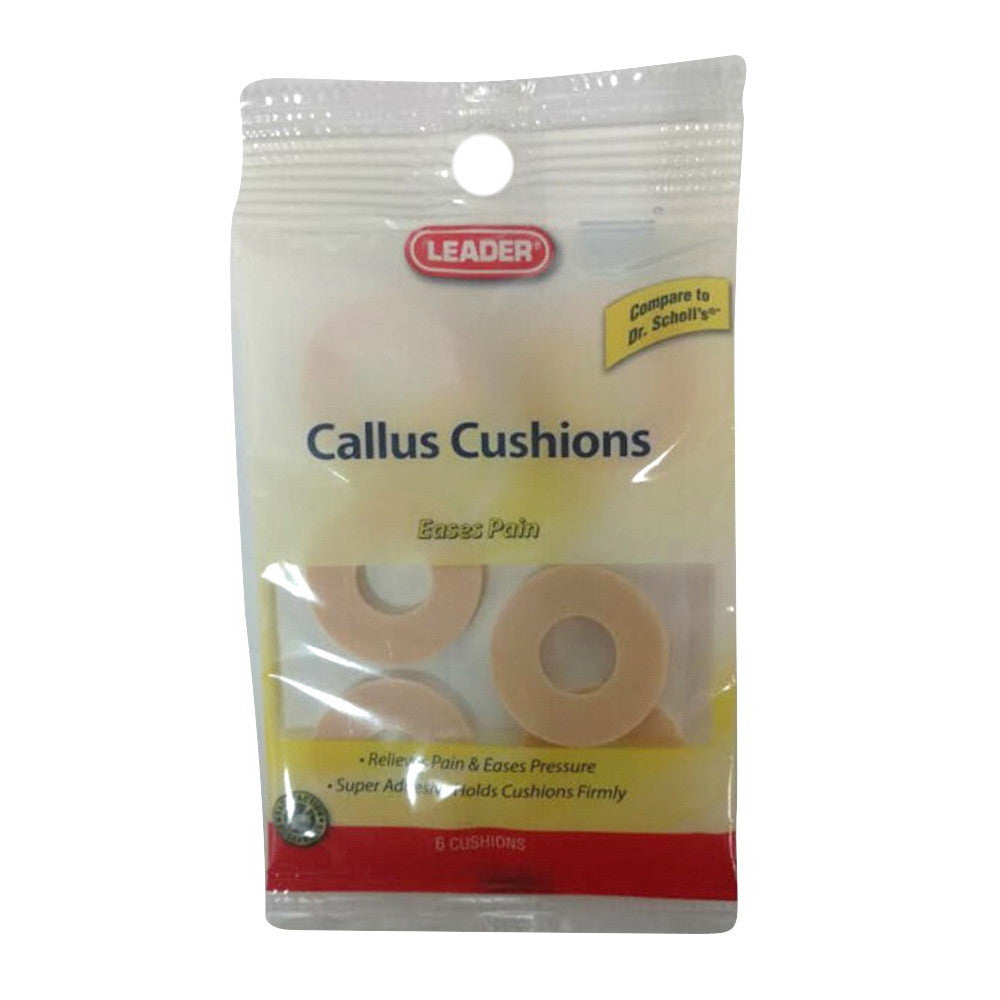 Leader Callus Cushions Bases Pain, 6 Ea